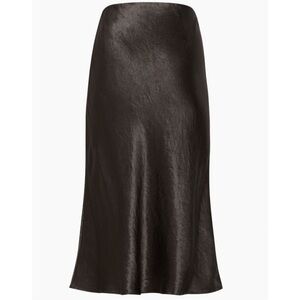 Babaton Aritzia Satin Midi Skirt Brown. Size 0
